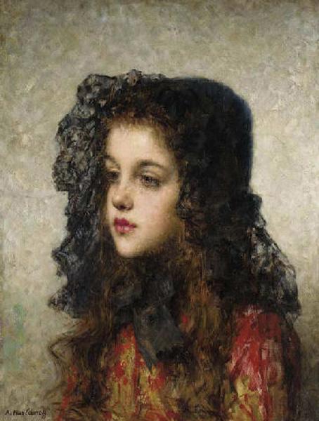 Alexei Harlamov Little Girl with Veil oil painting image